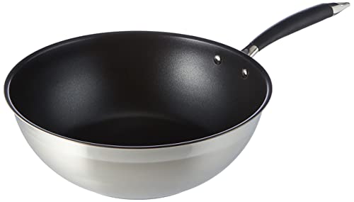 Amazon Basics Sartén wok, con recubrimiento antiadherente (28 cm) Negro